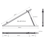 Regulowany trójkąt TMS 10°-15°. uchwyt - zestaw