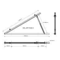 Trójkąt regulowany TMS 15°-30°. uchwyt - zestaw
