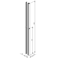 Zestaw słupka aluminiowego 50x60 i listwy maskującej, do części zamkowej - 1850mm R7016