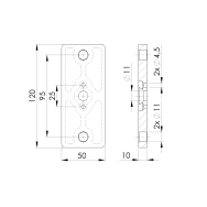 Nierdzewna płyta do kotwienia słupka 50x60 R7016