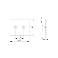Aluminiowa zaślepka słupka 50x60 R7016