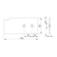 Osłona aluminiowa do profili prowadnic bram przesuwnych 105x50 R7016