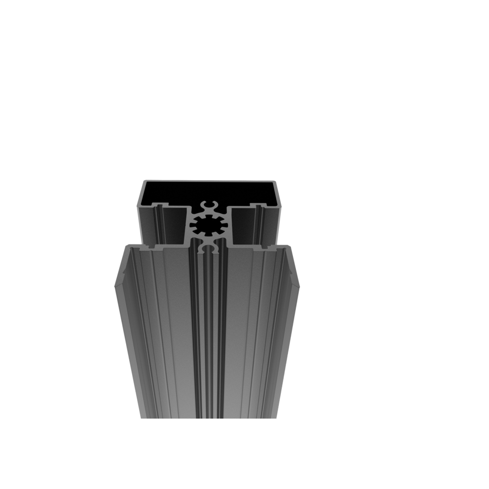 Słupek ogrodzeniowy aluminiowy 50 × 60 mm - 6 m - antracyt RAL 7016 - do wypełnień o szerokości 20 mm