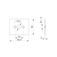 Uchwyt zawiasu do profilu ramy 50x60 R7016
