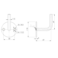 Uchwyt poręczy na ścianę