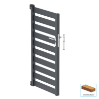 Brama aluminiowa jednoskrzydłowa 1,025x1,50m z wypełnieniem 20x100 R7016 - zestaw