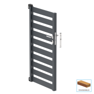 Brama aluminiowa jednoskrzydłowa 1,025x1,50m z wypełnieniem 20x100 R7016 - zestaw