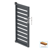 Brama aluminiowa jednoskrzydłowa 1,025x1,50m z wypełnieniem 20x100 R7016 - zestaw