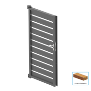 Brama aluminiowa jednoskrzydłowa 1,025x1,85m z wypełnieniem 20x100 R7016 - zestaw