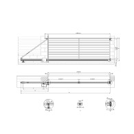 Aluminiowa samonośna brama przesuwna 6x2,125m z wypełnieniem 20x100 R7016