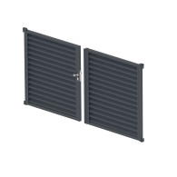 Aluminiowa dwuskrzydłowa brama żaluzjowa 3,92x1,85m - zestaw