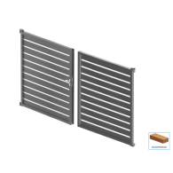 Brama aluminiowa dwuskrzydłowa 3,92x1,85m z wypełnieniem 20x100 R7016 - zestaw