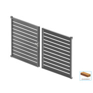 Brama aluminiowa dwuskrzydłowa 3,92x1,85m z wypełnieniem 20x100 R7016 - zestaw