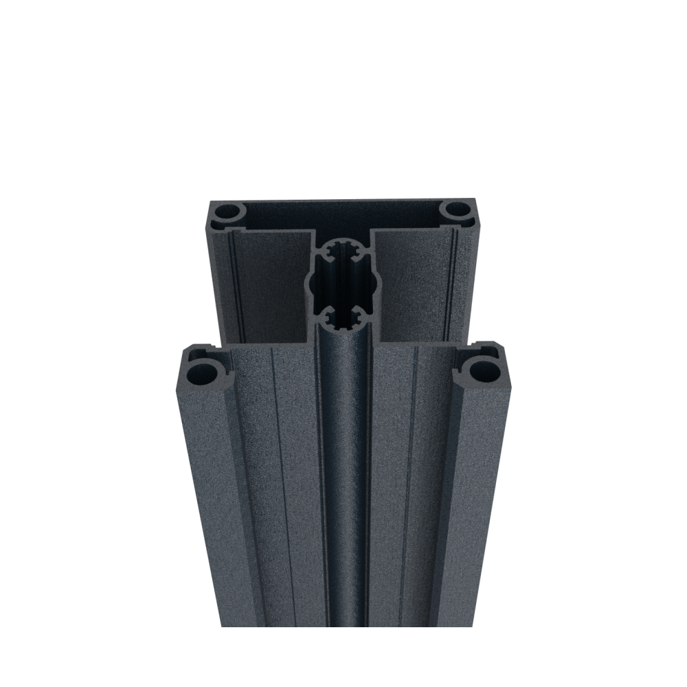 Słupek ogrodzeniowy aluminiowy 70x70 mm - 2,5 m - antracyt RAL 7016 - do paneli o szerokości 40 mm