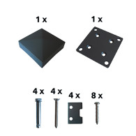 Stopa słupka Al z akcesoriami. antracyt AL 130x130mm