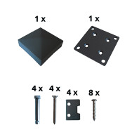 Stopa słupka Al z akcesoriami. antracyt AL 130x130mm