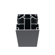 Zestaw aluminiowych słupków ogrodzeniowych 70 × 70 mm - 2,5 m - Antracyt RAL 7016 - do wypełnień o szerokości 20 mm