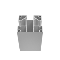 Zestaw aluminiowych słupków ogrodzeniowych 70 × 70 mm - 6,0 m - naturalny (niepowlekany) - do wypełnień o szerokości 20 mm