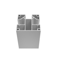 Zestaw aluminiowych słupków ogrodzeniowych 70 × 70 mm - 6,0 m - naturalny (niepowlekany) - do wypełnień o szerokości 20 mm