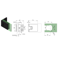 Zawias do drzwi szklanych +/- 90 stopni SwingPro