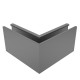 Narożnik wewnętrzny 90° do aluminiowego profilu U antracyt RAL7016 górne kotwienie