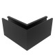 Narożnik wewnętrzny 90° do profilu aluminiowego z górnym kotwieniem czarny RAL 9005