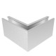 Narożnik wewnętrzny 90° do balustrady aluminiowej, satyna ELOX, kotwienie górne, szkło 12-21,5 mm