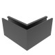 Narożnik wewnętrzny 90° do profilu aluminiowego czarny satyna, kotwienie górne