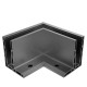 Narożnik aluminiowy do szkła 12-21,5 mm antracyt RAL7016 górne kotwienie 90°