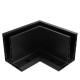 Narożnik aluminiowy 90° do profilu kotwienia górnego czarny RAL 9005 do szkła 12-21,5 mm