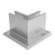 Narożnik wewnętrzny 90° aluminiowy satyna ELOX do szklanego balustrady kotwienie górne