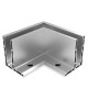 Narożnik aluminiowy 90° do całoszklanego balustrady, kotwienie górne, satyna ELOX