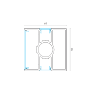 Słupek ogrodzeniowy aluminiowy 60x60 - 6000mm
