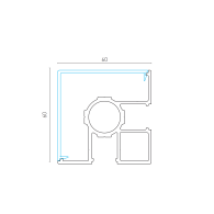 Słupek ogrodzeniowy aluminiowy narożny 60x60 - 6000mm