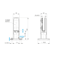 Króciec regulowany - Słupek do kotwienia szkła