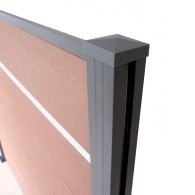 Aluminiowa poprzeczka górna, 1820 mm, antracyt do desek ogrodzeniowych WPC