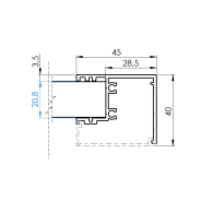 Aluminiowy adapter ogrodzenia do wypełniaczy płyt 1-8 mm - 6000 mm