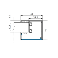 Aluminiowy adapter ogrodzeniowy do desek wypełniających 1-8 mm - szyna maskująca 6000 mm