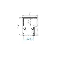 Aluminiowy adapter ogrodzenia do wypełnień 20 - 6000 mm