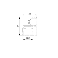Aluminiowy adapter ogrodzenia do wypełnień 20 - 6000 mm