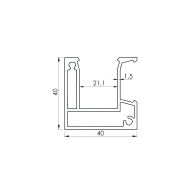 Aluminiowy adapter ogrodzenia do wypełniacza 21 mm - 6000 mm