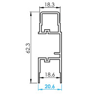 Profil aluminiowy do wypełnień z oświetleniem LED
