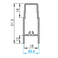 Aluminiowy profil górny do napełniania szkła