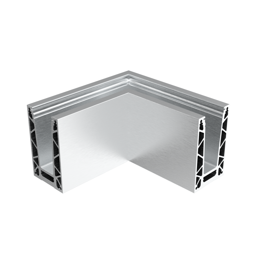 Balustrada-klakson wykonana w całości ze szkła. kotwienie górne profilowane