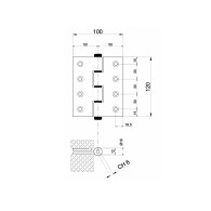 Zawias sprężynowy jednostronny, aluminium, L=120mm