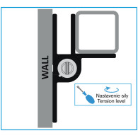Jednostronny zawias sprężynowy, aluminium, montaż ścienny