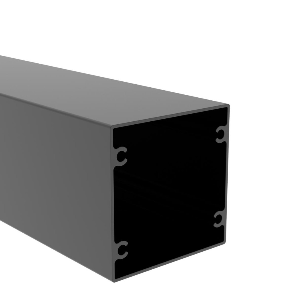 Słupek ogrodzeniowy aluminiowy 100 × 100 mm - 2,5 m - antracyt RAL 7016 - do adapterów kotwiących