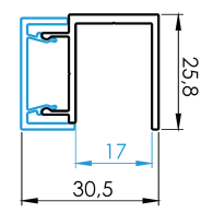 Adapter słupka dla wypełnienia 16 mm - 1700 mm