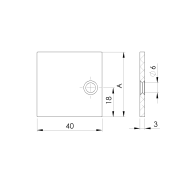 Aluminiowa zaślepka adaptera do listew 18 mm 40x38 R7016