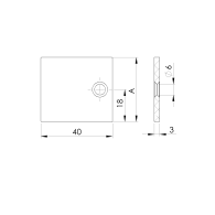Aluminiowa zaślepka adaptera do listew 14 mm 40x34 R7016